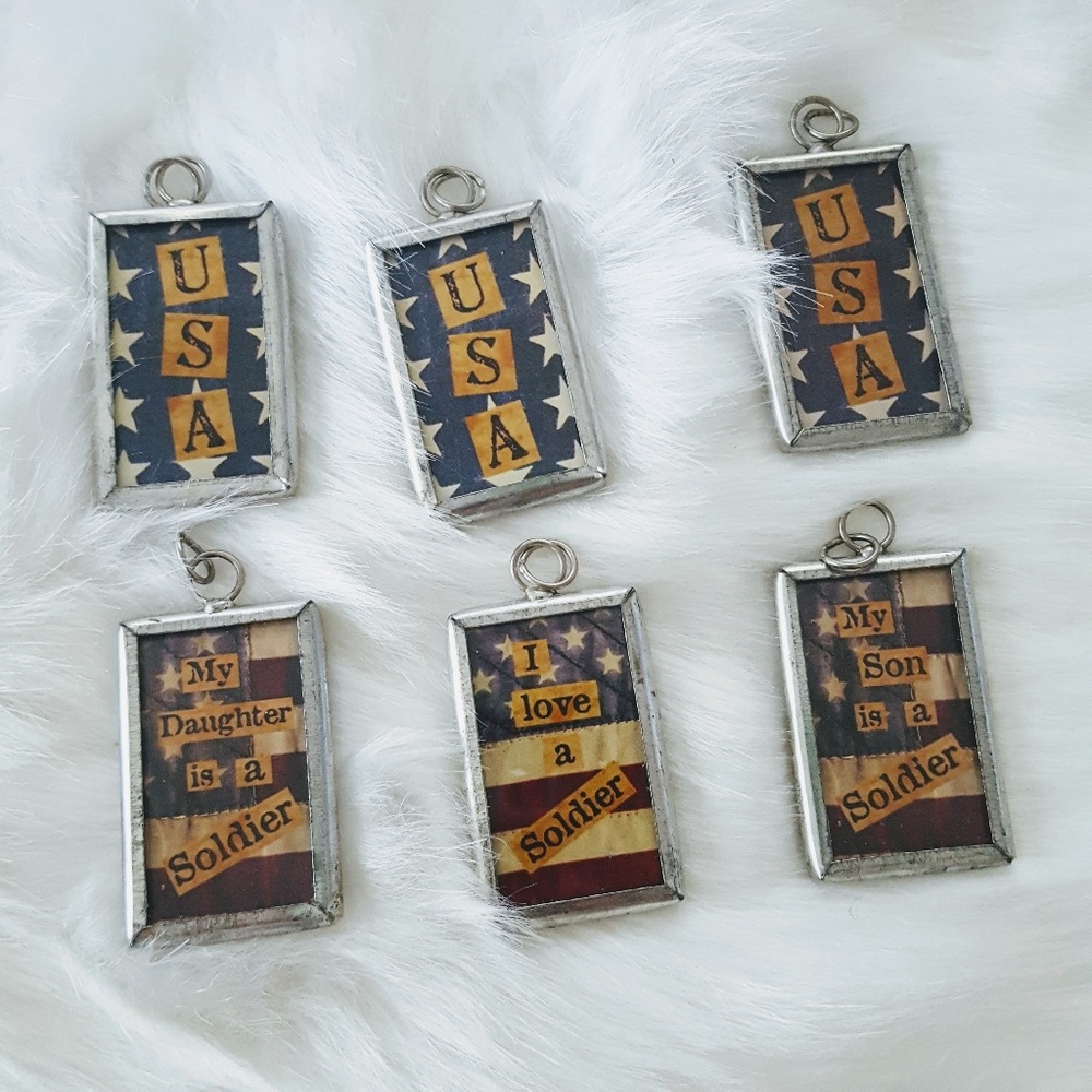 Military Glass Pendant